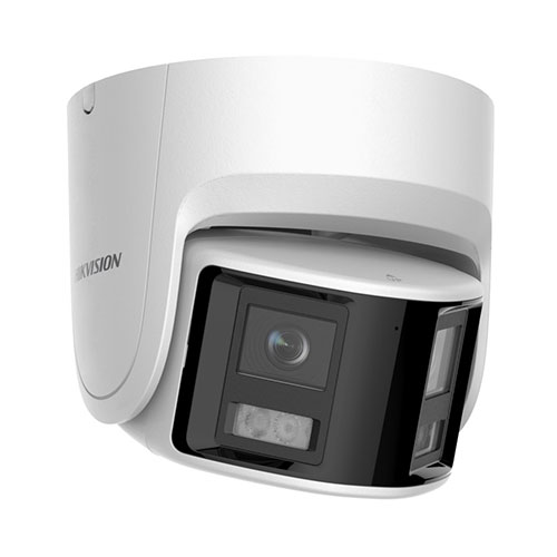 DS-2CD2347G2P-LSUSL 4 MP Panoramic 1800 ColorVu Fixed Turret, Strobe Light, and Audio Alarm - Image 1
